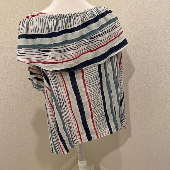 Lane Bryant Women’s Blouse Off Shoulder Stripe Pattern Size 14/16 - Picture 4 of 7